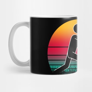 Travel back in time with beach volleyball - Retro Sunsets shirt featuring a player! Mug